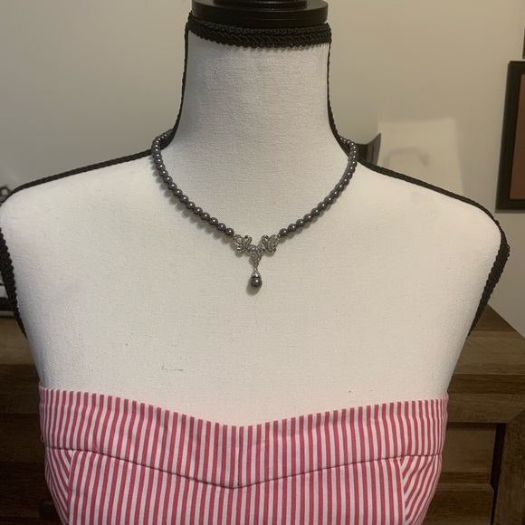 Black Pearl Necklace and Earring Set - free gift with purchase - Picture 6 of 6